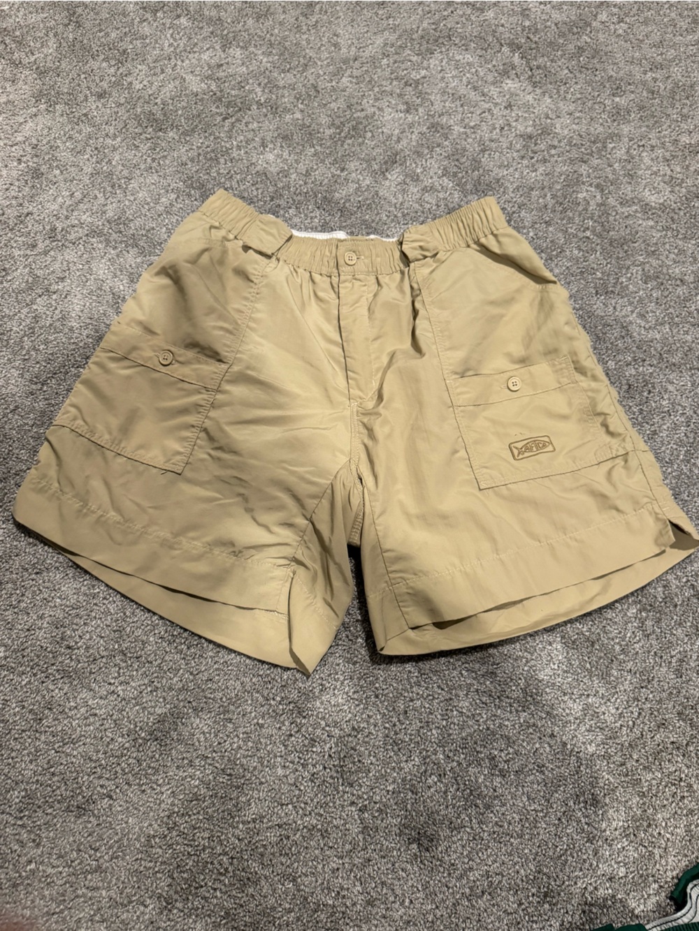 AFTCO 🐠 | Men's Cargo Shorts Trio - Coral, Green & Khaki - Picture 4 of 6